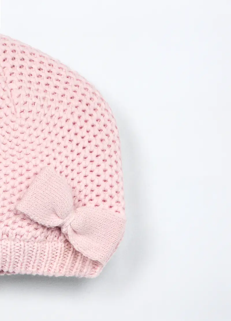 Blukids, Berretto Tricot In Puro Cotone Neonata, Rosa chiaro, Taglia: T.U miniatura 2
