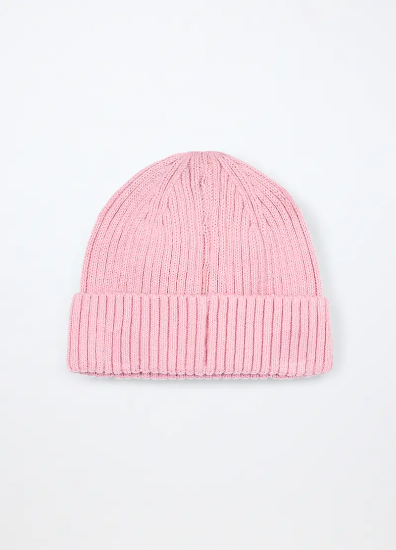 Berretto Tricot In Puro Cotone, Neonata, Rosa pastello, .U miniatura 2