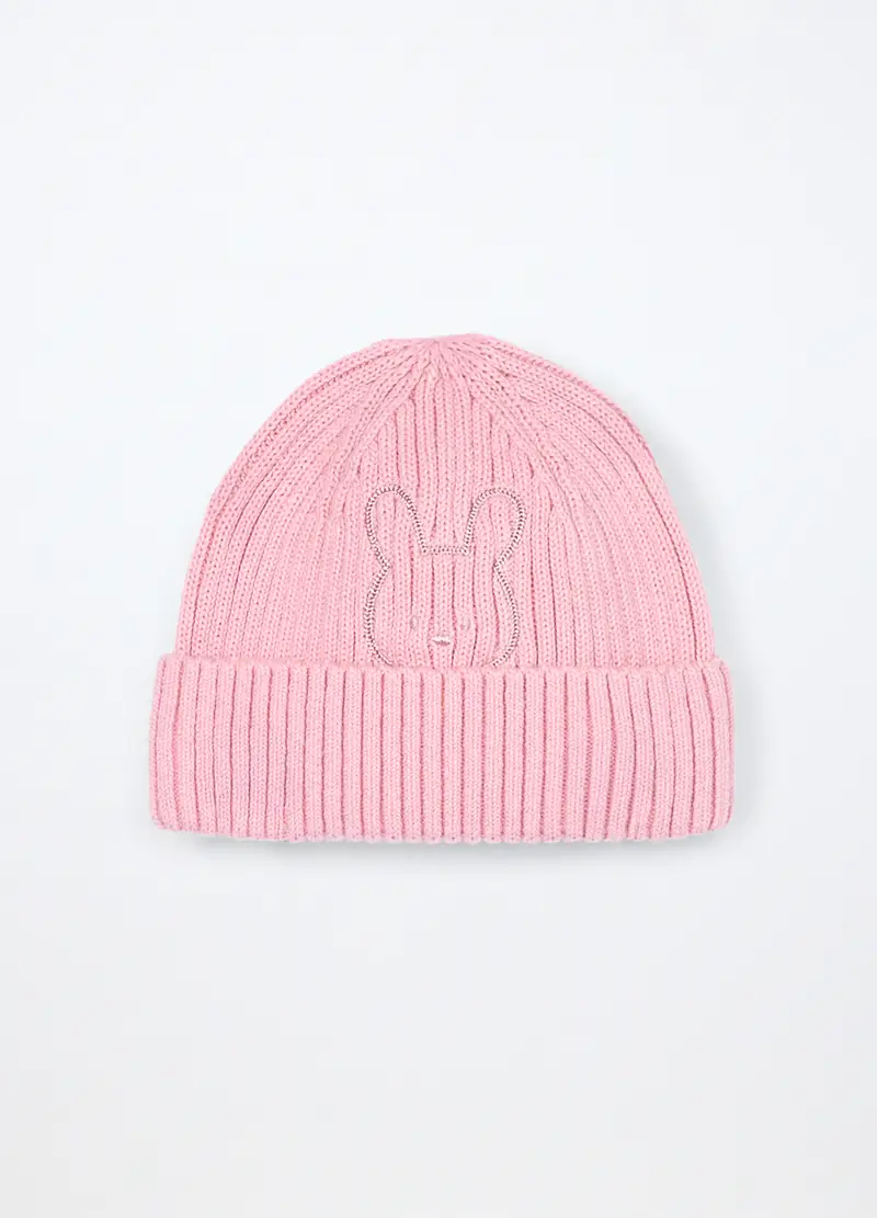 Berretto Tricot In Puro Cotone, Neonata, Rosa pastello, .U