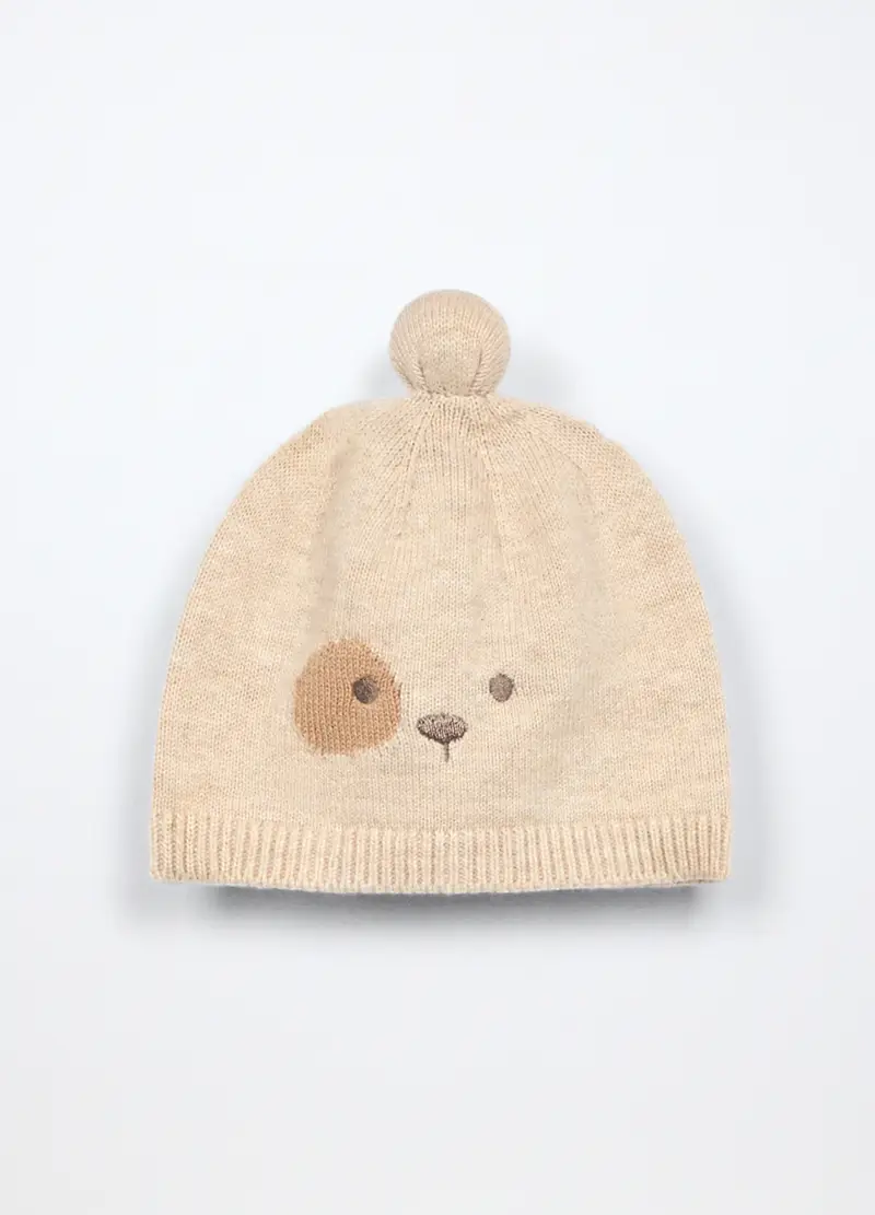 Blukids, Berretto Tricot In Puro Cotone, Neonato, Beige chiaro, Taglia: T.U.