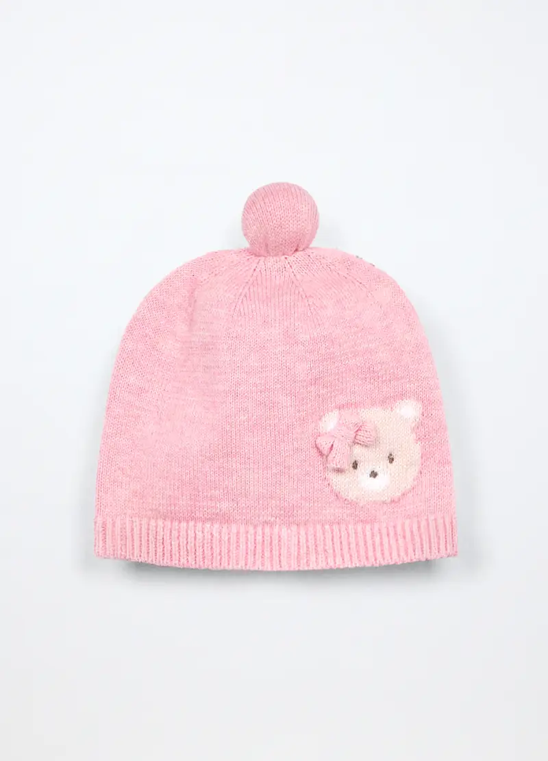 Blukids, Berretto Tricot In Puro Cotone, Neonato, Rosa chiaro, Taglia: T.U.