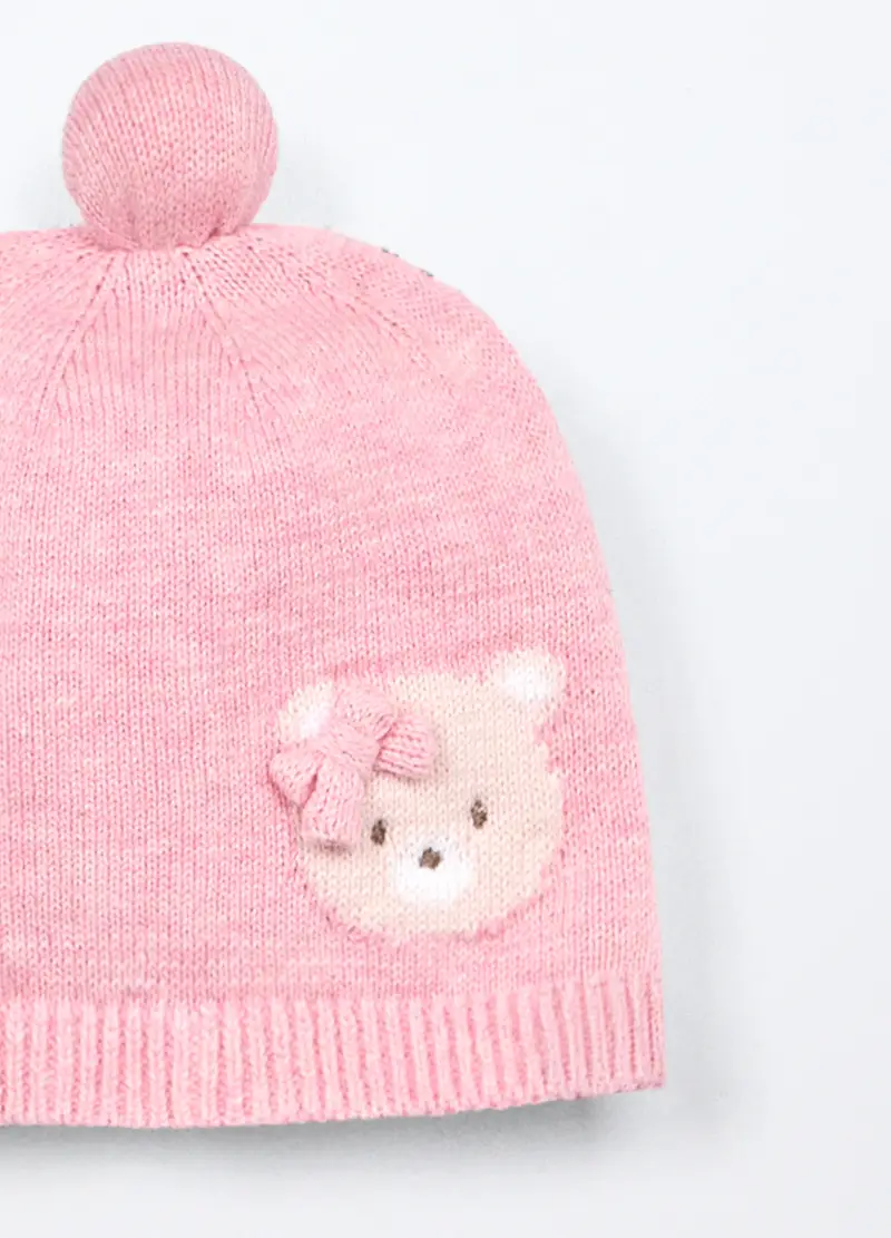 Blukids, Berretto Tricot In Puro Cotone, Neonato, Rosa chiaro, Taglia: T.U miniatura 2