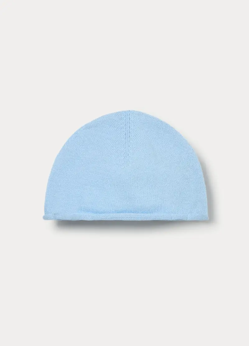 Berretto Tricot In Puro Cotone, Unisex, Azzurro cielo, U