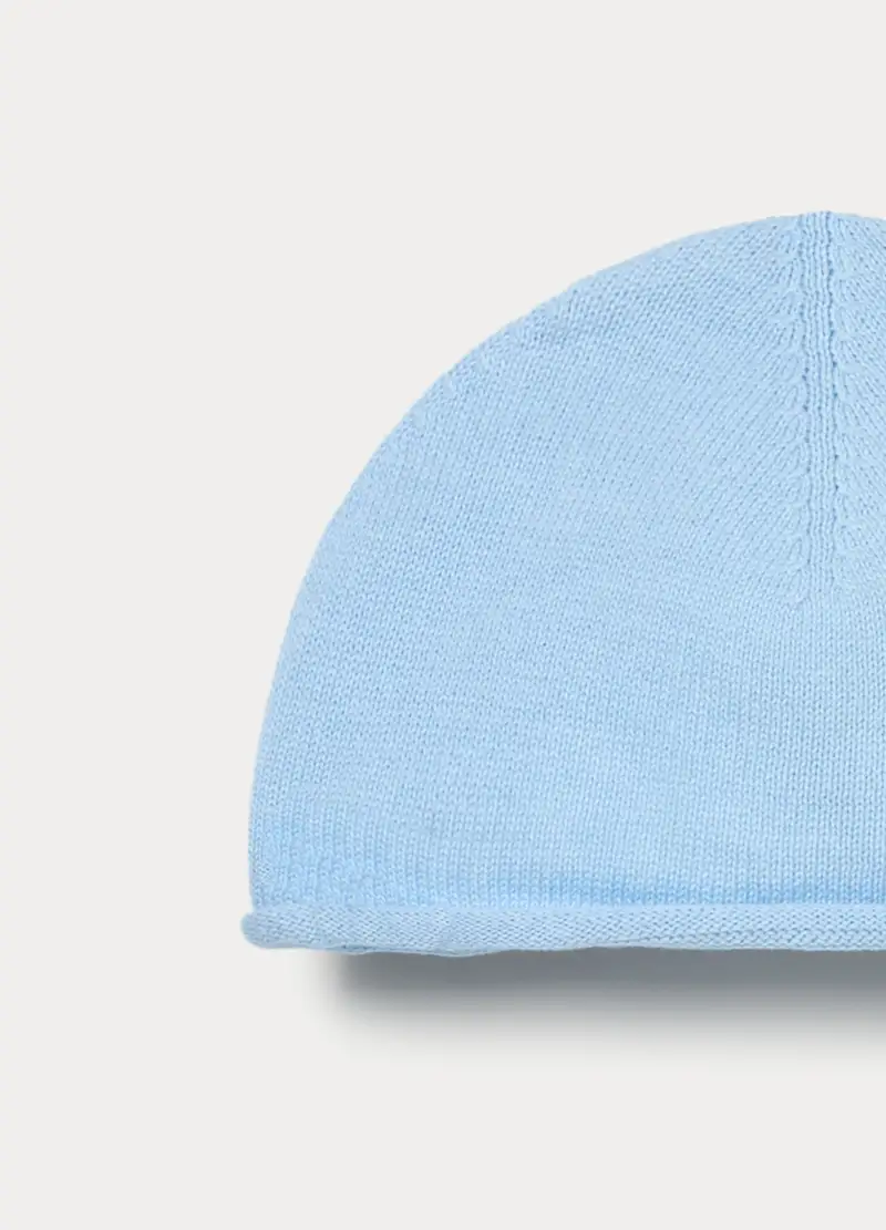 Berretto Tricot In Puro Cotone, Unisex, Azzurro cielo, U miniatura 3