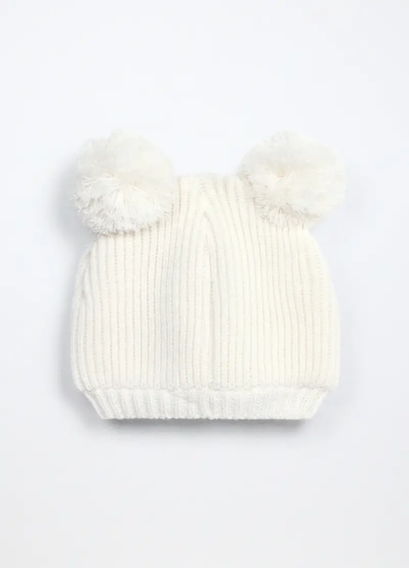 Berretto Tricot Neonata, Bianco panna miniatura 2
