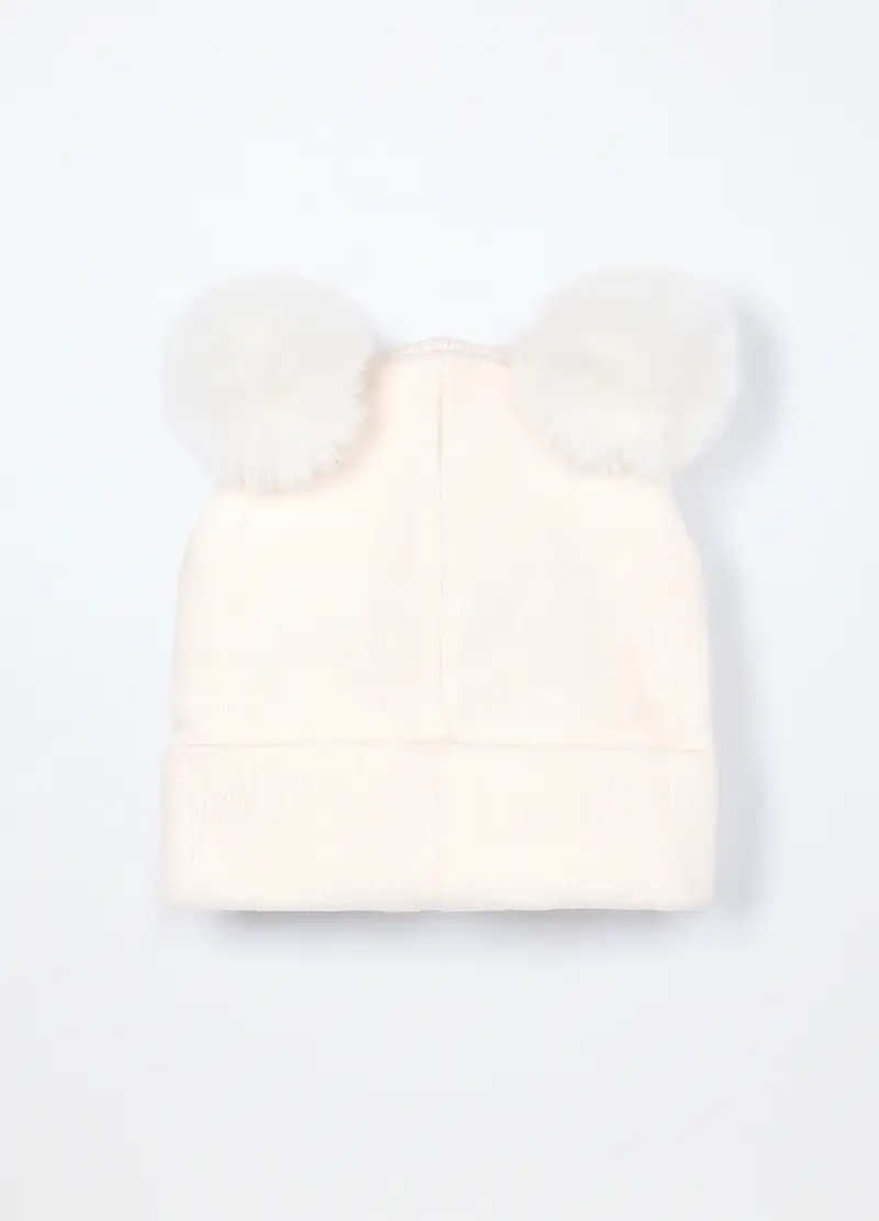 Berretto Tricot Neonata, Bianco panna miniatura 2