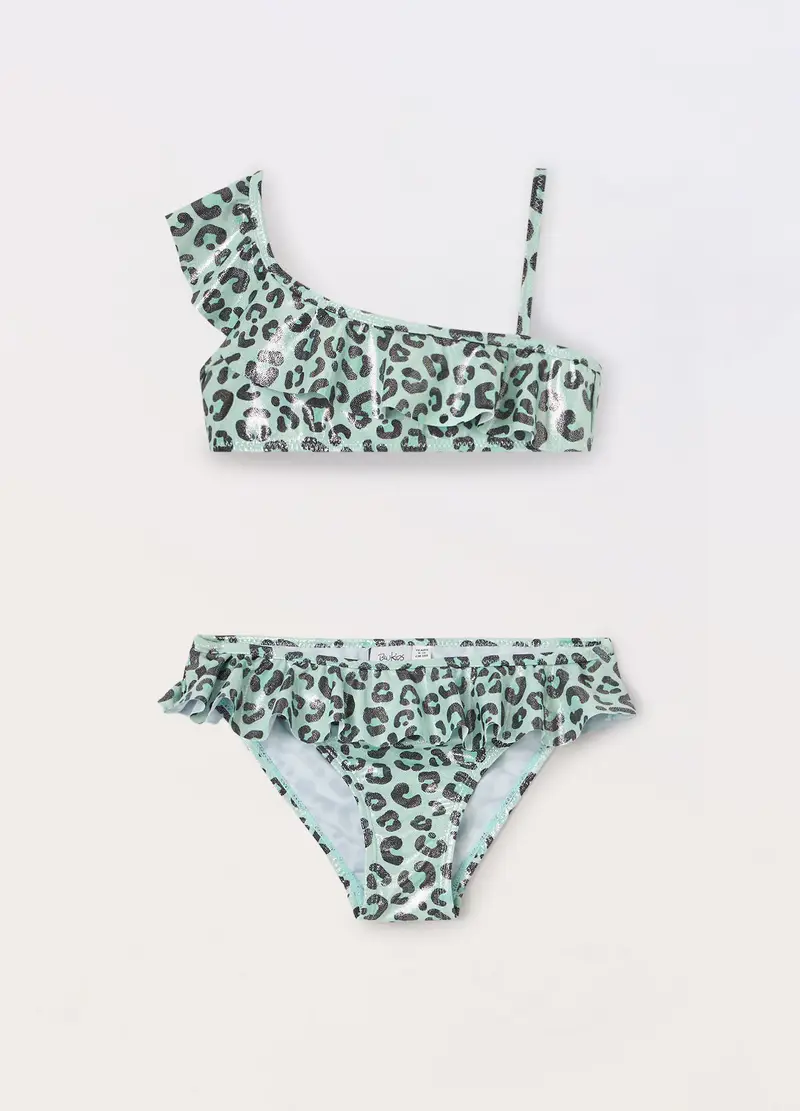 Blukids Bikini Con Stampa Ragazza, Unisex, Verde chiaro