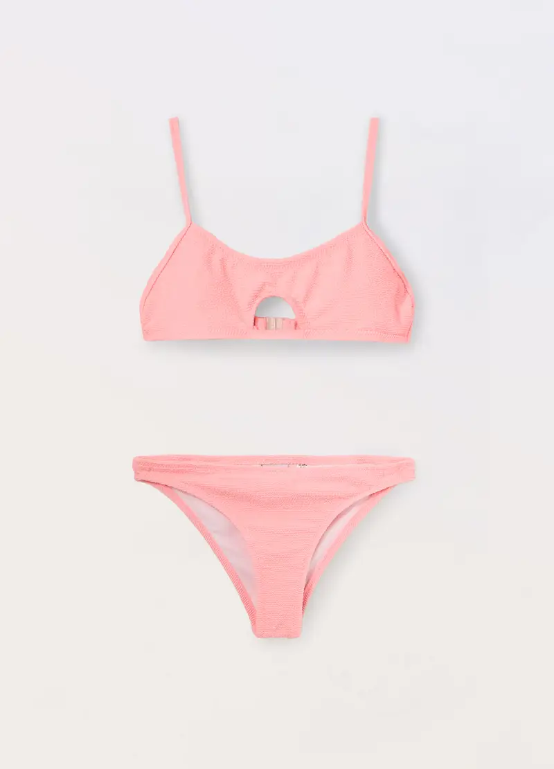 Blukids, Bikini In Tessuto Testurizzato Ragazza, Unisex, Rosa fuxia, Taglia: 10-11