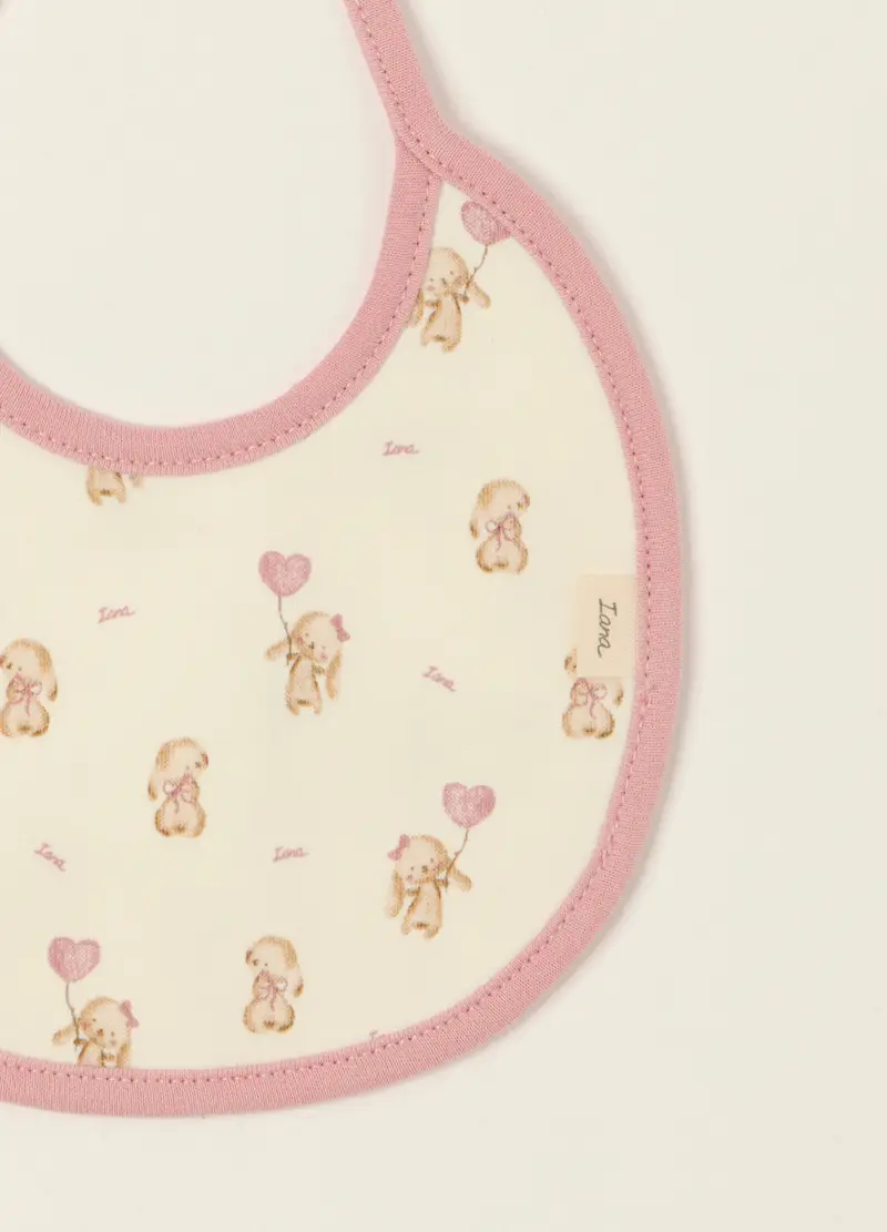 Bipack Di Bavaglini Rosa In Cotone Organico, Neonata, Beige/Rosa, U miniatura 2