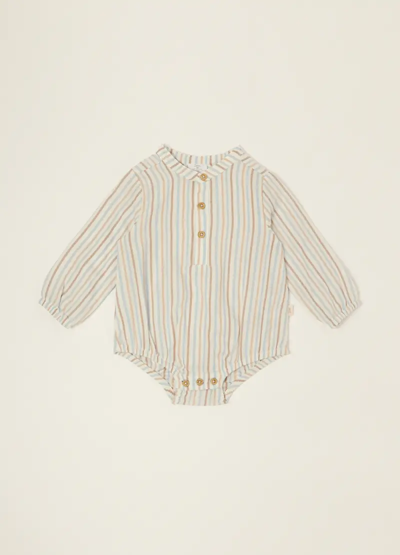 Body-camicia In Puro Cotone Iana, Neonato, Bianco