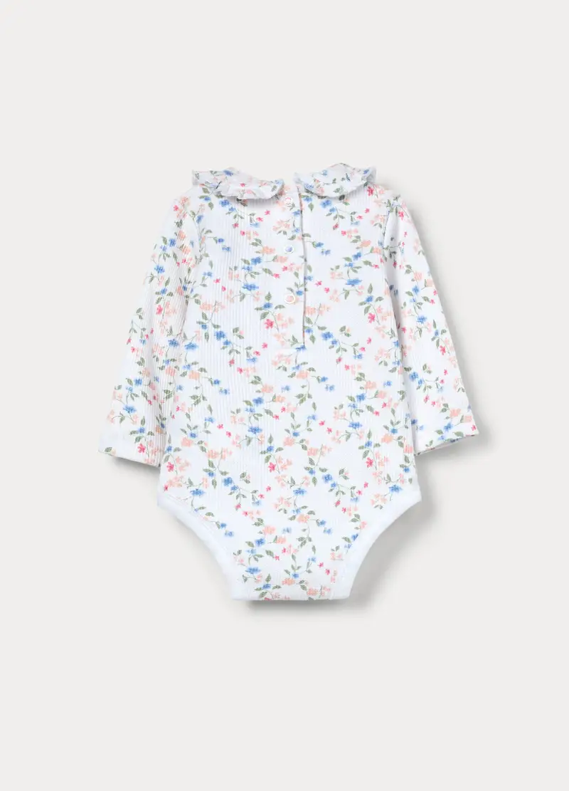 Body Misto Cotone In Maglia Neonata, Bianco miniatura 2
