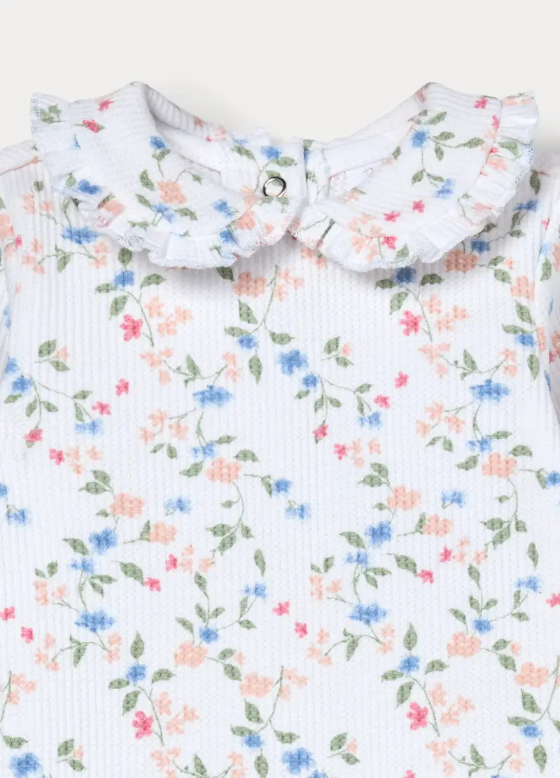 Body Misto Cotone In Maglia Neonata, Bianco miniatura 3