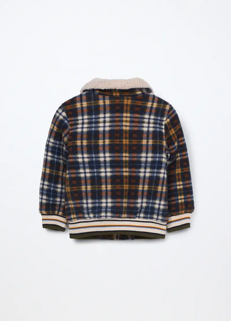 Bomber A Quadri Imbottito Neonato, Bambino, Blu/Giallo miniatura 2