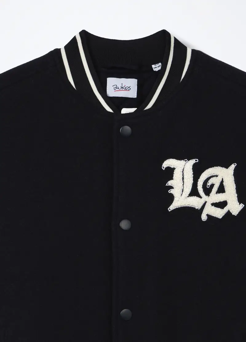 Bomber Varsity Ragazzo, Bambino, Nero miniatura 3