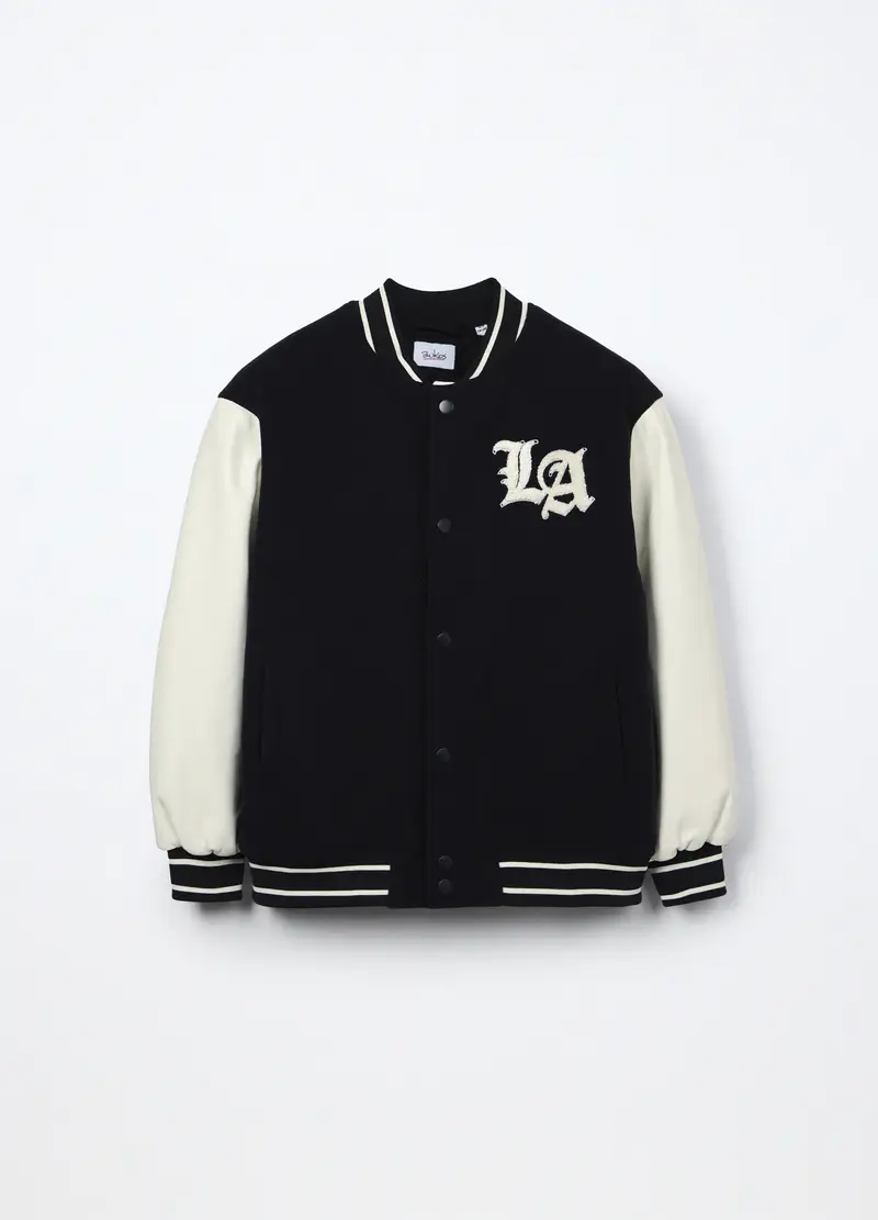 Bomber Varsity Ragazzo, Bambino, Nero