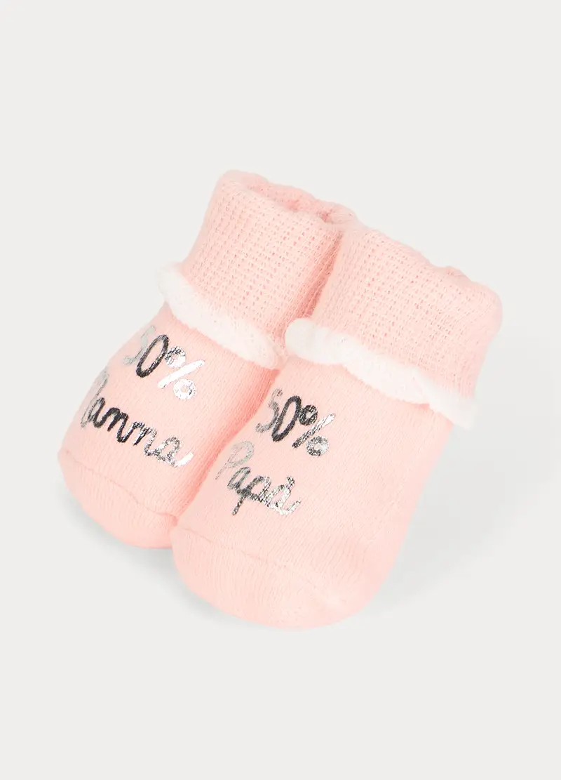 Calze Corte In Cotone Terry Stretch Neonata, Neonato, Rosa chiaro, U