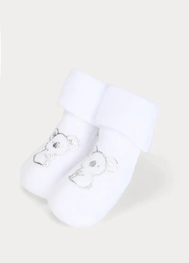 Calze In Cotone Stretch, Unisex, Bianco gesso, U