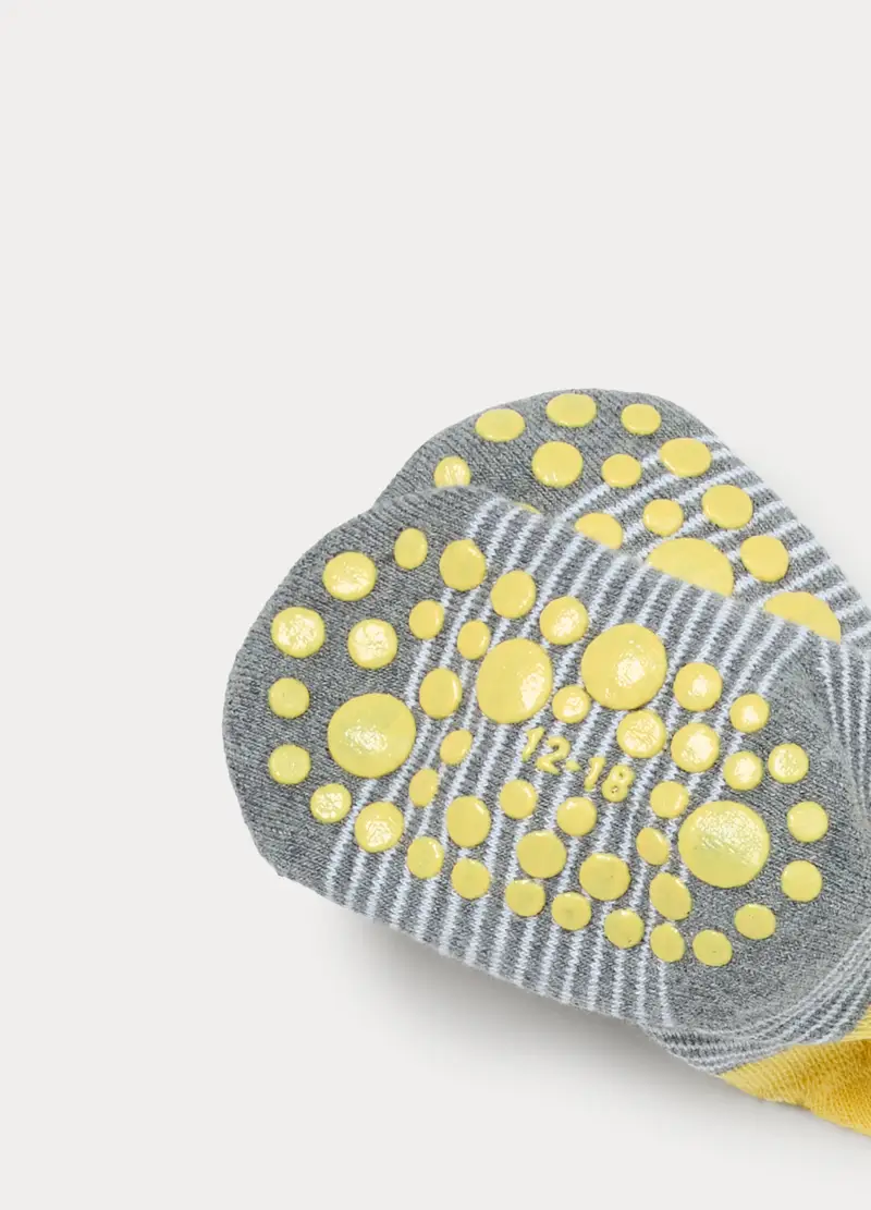 Calzini Antiscivolo In Spugna Di Misto Cotone, Neonato, Grigio chiaro miniatura 3