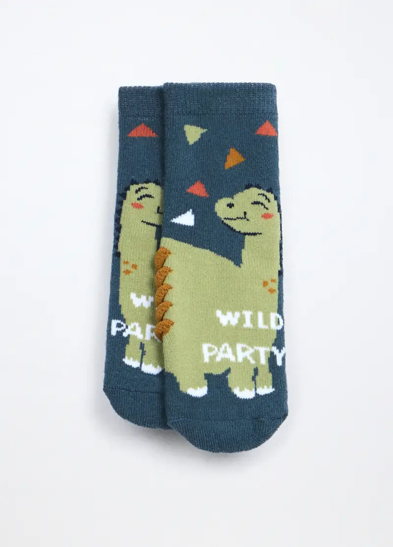 Blukids, Calzini Antiscivolo In Spugna Di Misto Cotone Neonato, Verde chiaro, Taglia: 12-18