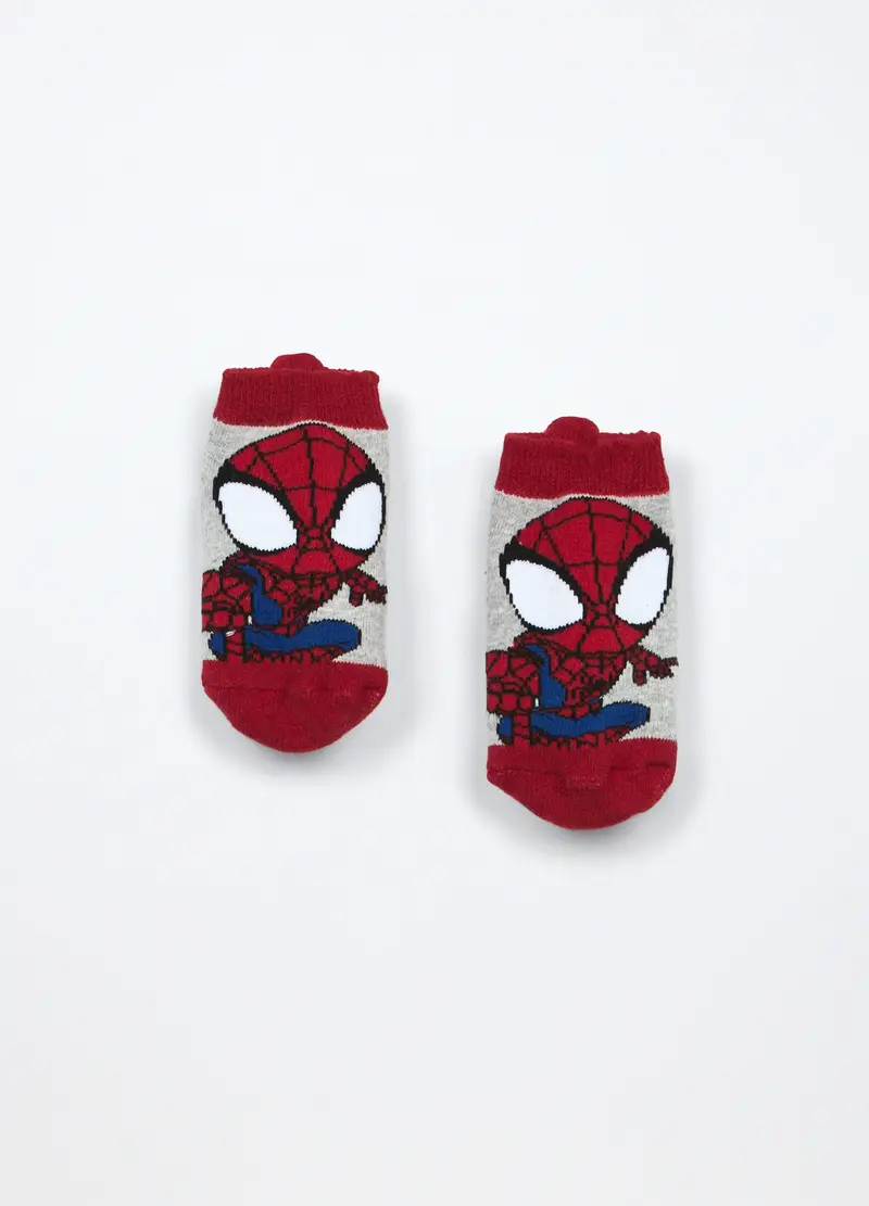 Calzini Antiscivolo In Spugna Misto Cotone Neonato, Unisex, Rosso aragosta miniatura 2