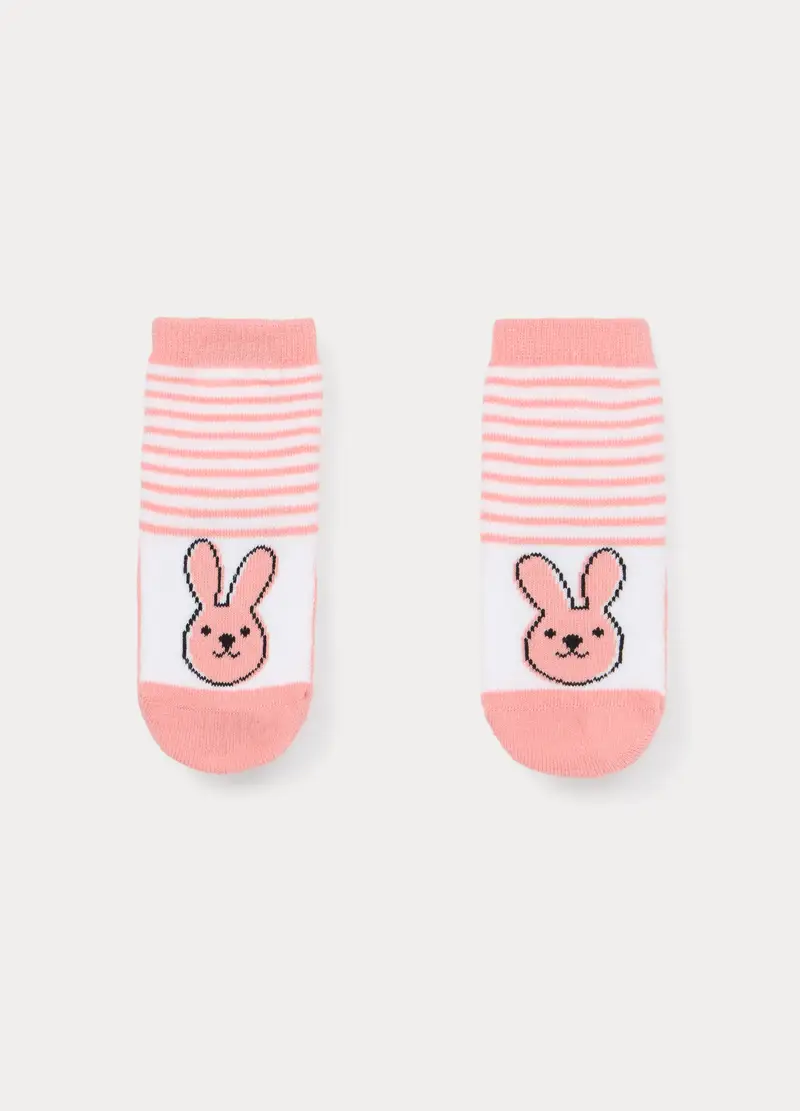 Calzini Antiscivolo In Spugna, Neonata, Rosa corallo