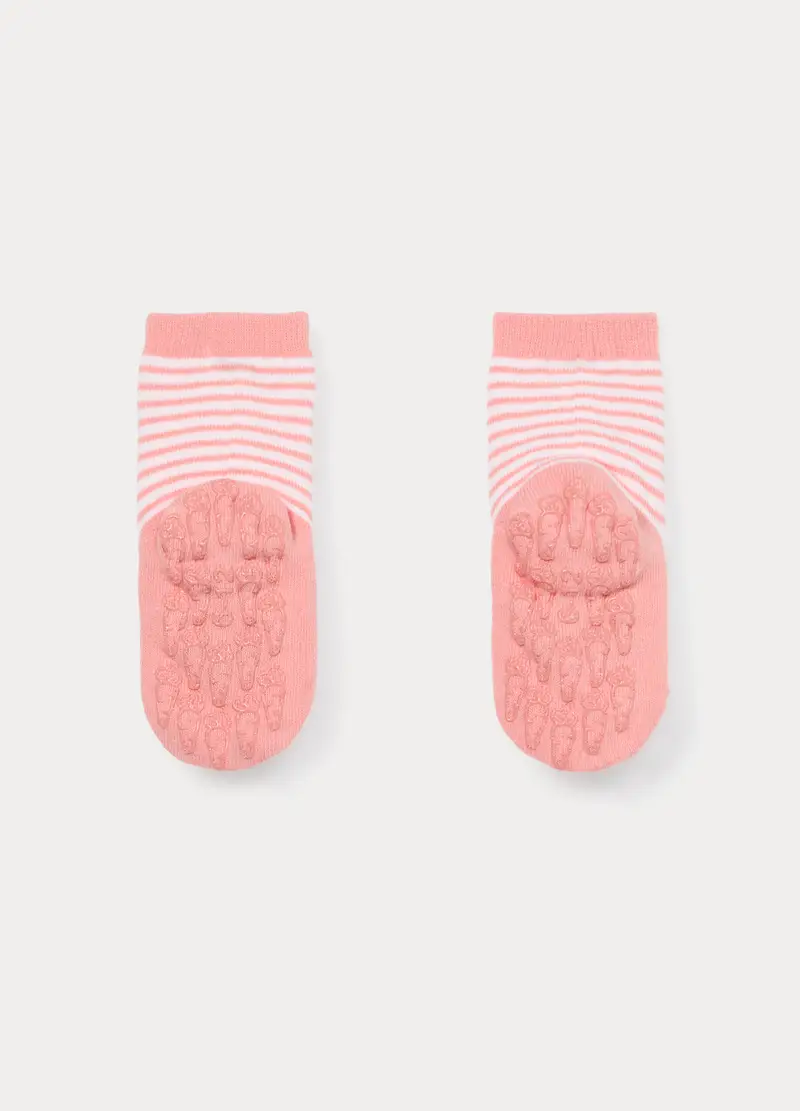 Calzini Antiscivolo In Spugna, Neonata, Rosa corallo miniatura 2