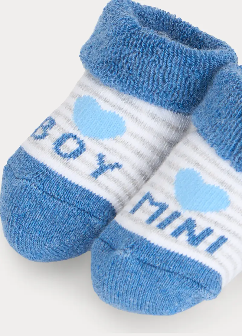 Calzini In Spugna Di Cotone Neonato, Neonata, Blu/Grigio, U miniatura 2