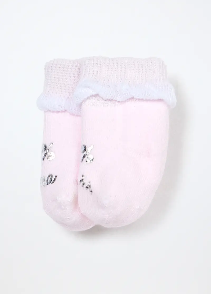 Calzini In Spugna Misto Cotone Neonata, Rosa chiaro, .U