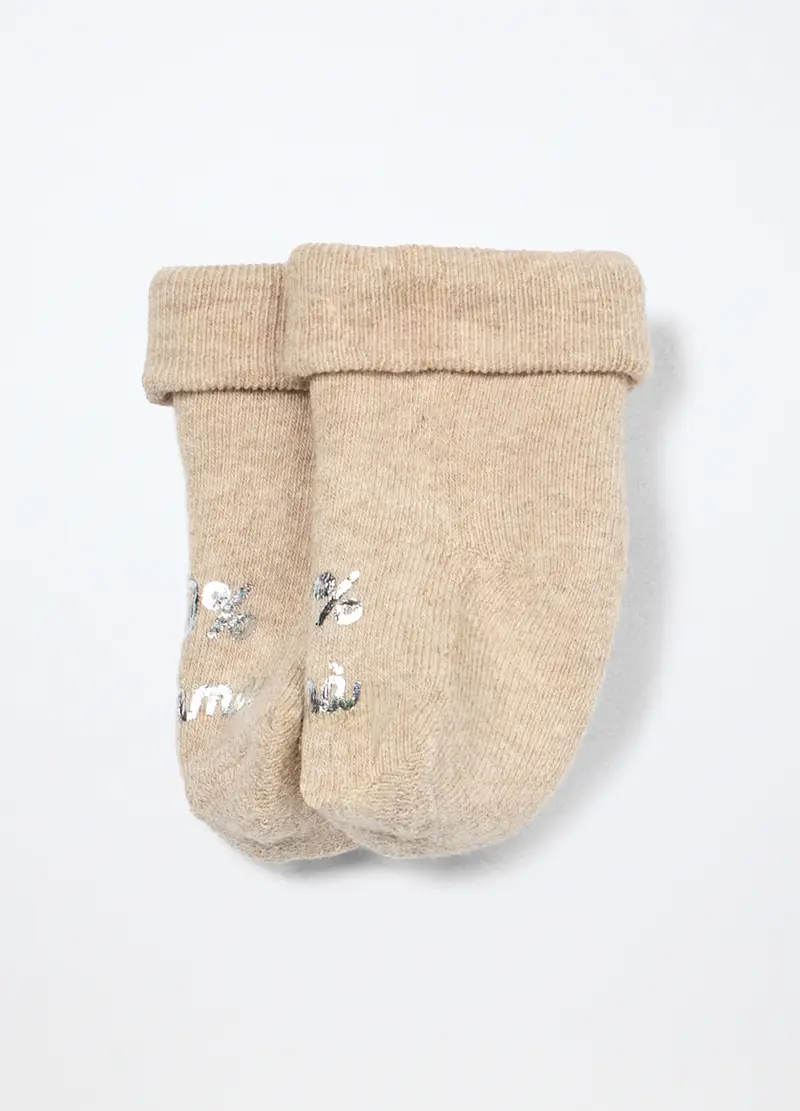 Calzini In Spugna Misto Cotone, Unisex, Beige chiaro, .U