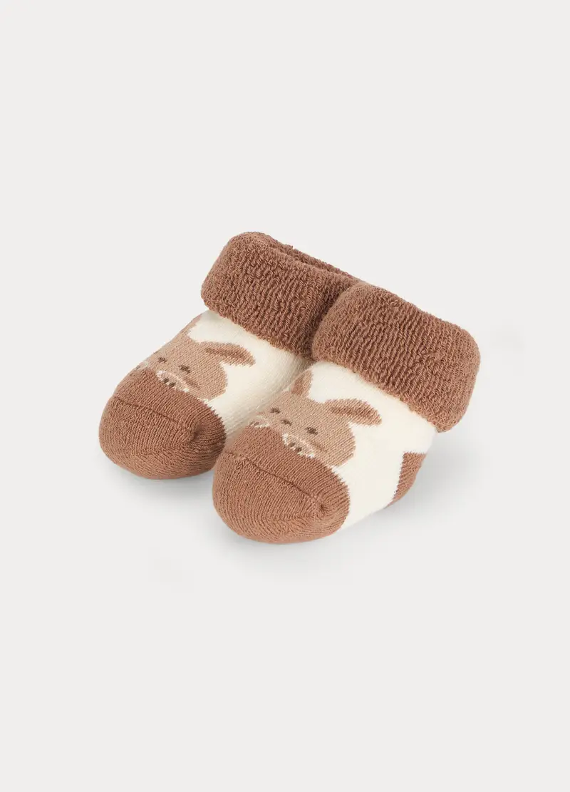 Calzini In Spugna Misto Cotone, Unisex, Beige chiaro, U