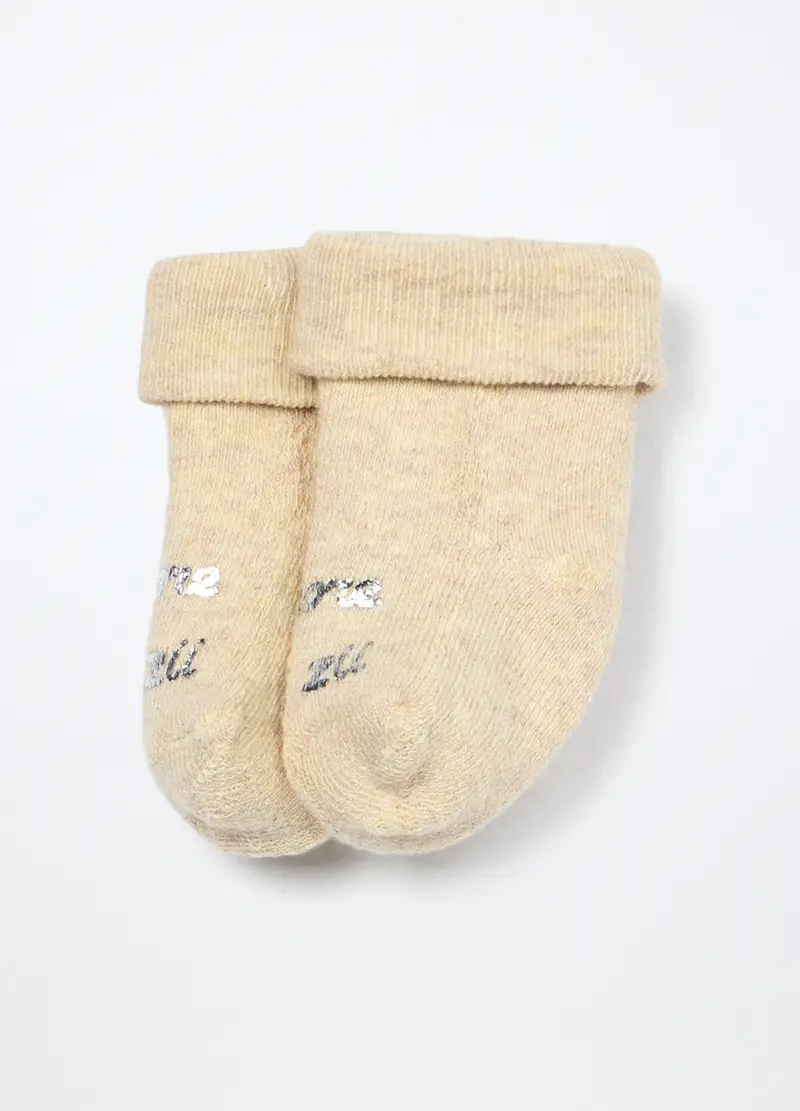 Calzini In Spugna Misto Cotone, Unisex, Beige, .U