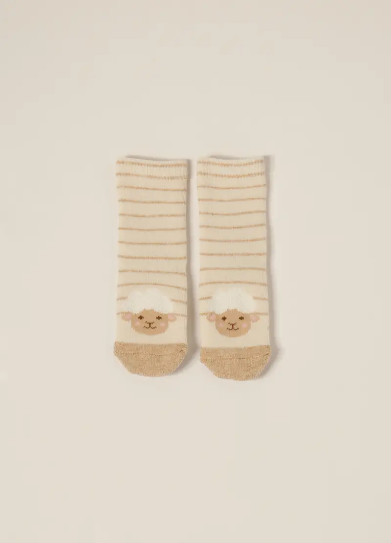 Calzini Misto Cotone Iana Neonato, Beige chiaro