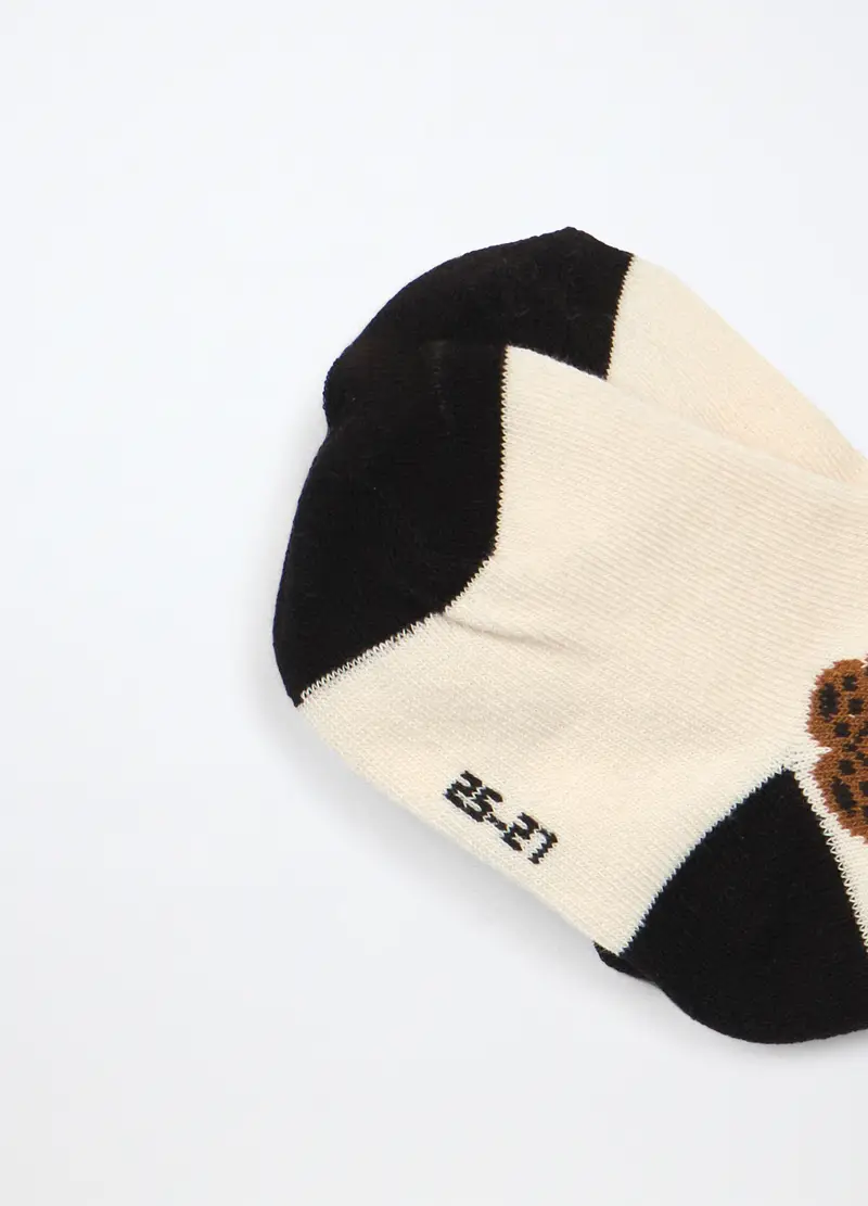 Calzino Tennis In Misto Cotone Bambina, Beige chiaro miniatura 3