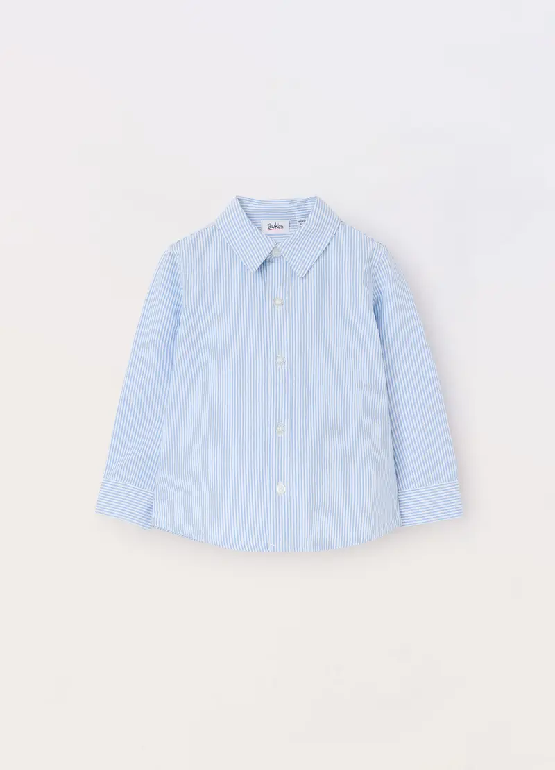 Blukids, Camicia A Righe In Puro Cotone Neonato, Bambino, Azzurro chiaro, Taglia: 9-12
