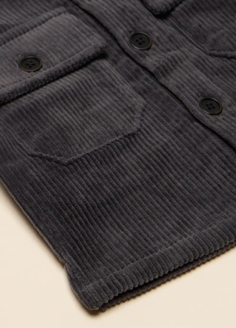 Camicia In Costina Di Velluto, Neonato, Grigio scuro miniatura 2