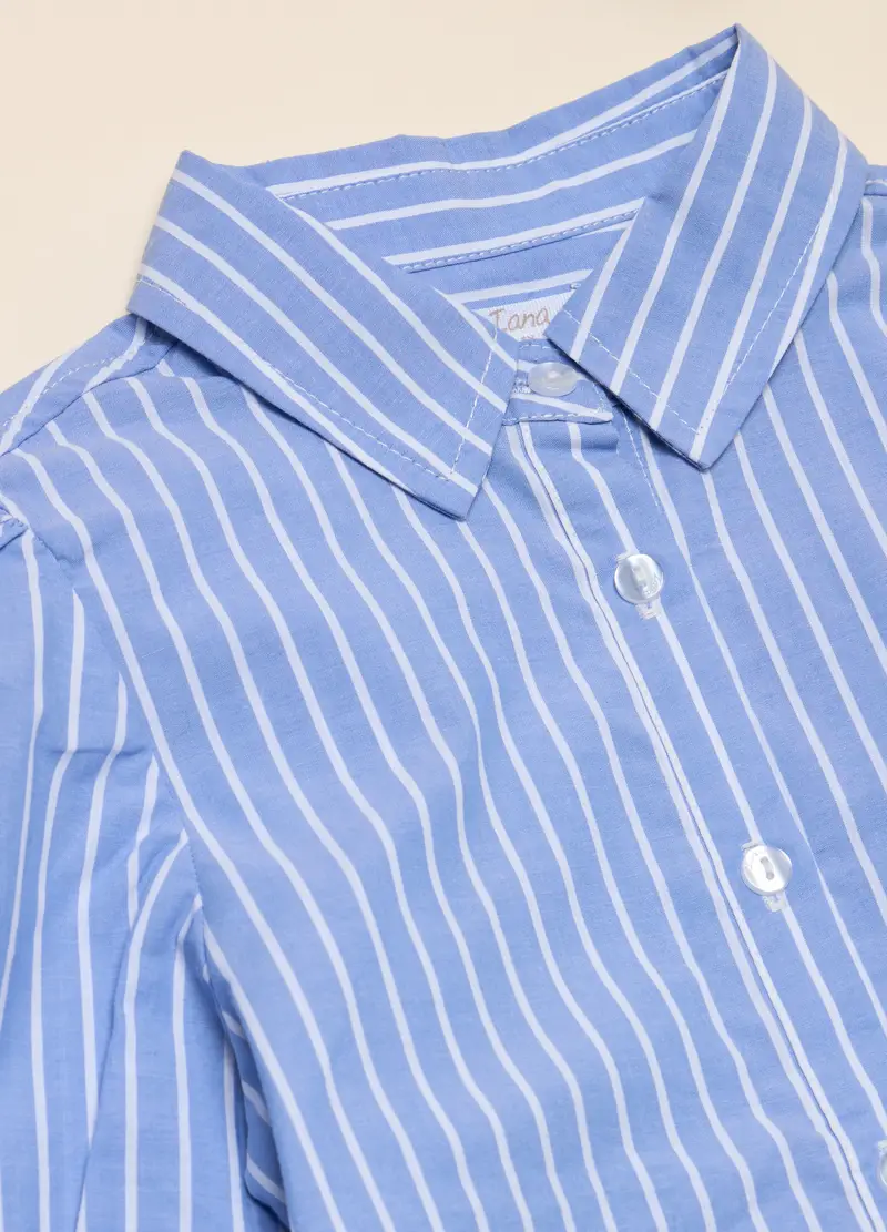 Camicia In Cotone, Bambina, Azzurro cielo miniatura 2