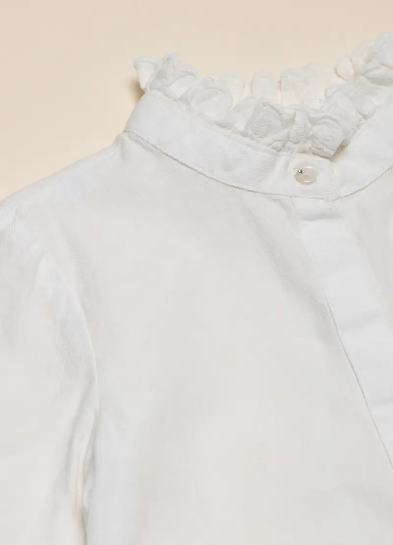 Camicia In Cotone, Bambina, Bianco gesso miniatura 2