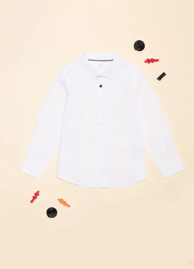Camicia In Cotone, Bambino, Bianco ottico