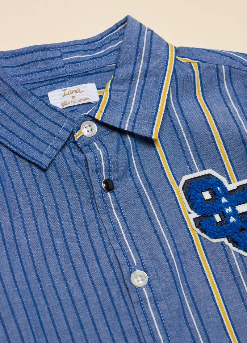 Camicia In Cotone, Bambino, Blu oceano miniatura 2