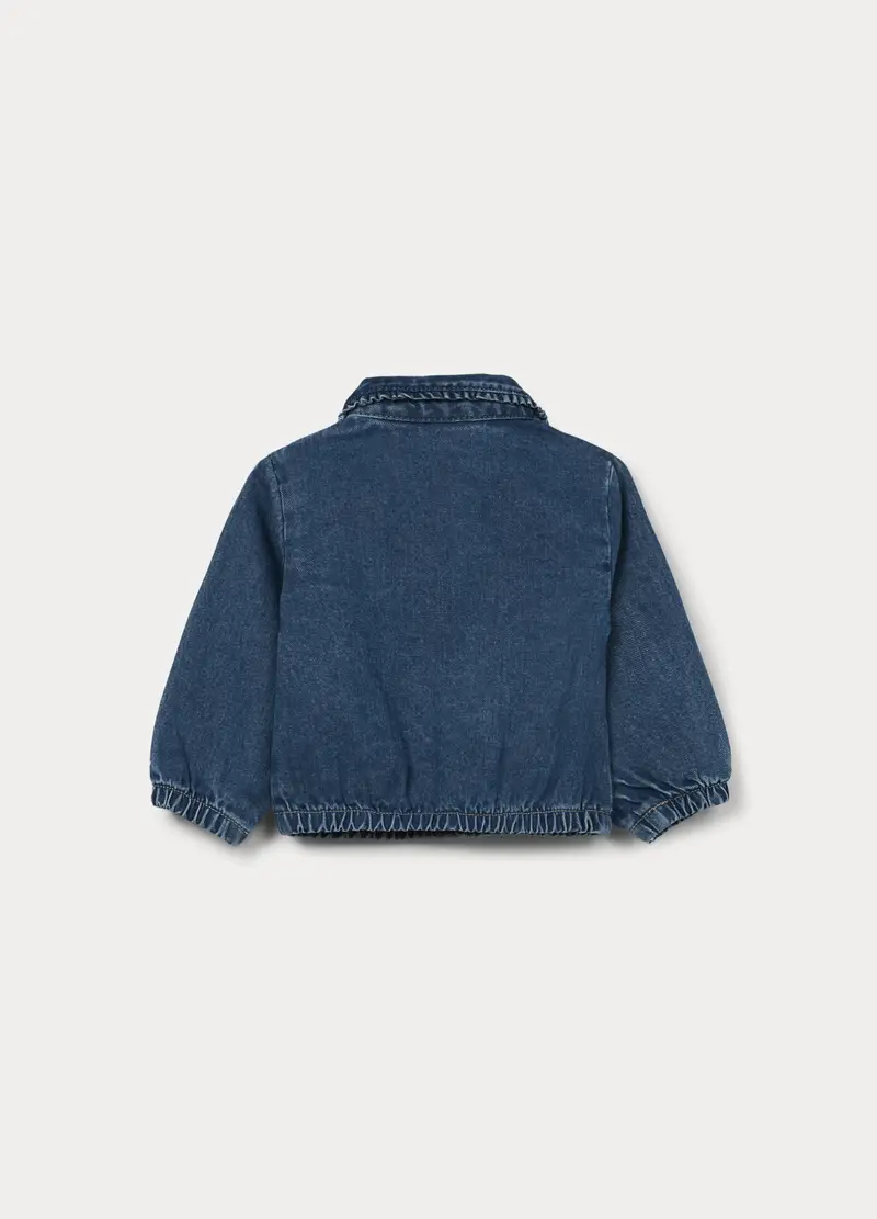 Camicia In Denim Di Puro Cotone Bimba, Bambina, Blu denim miniatura 2