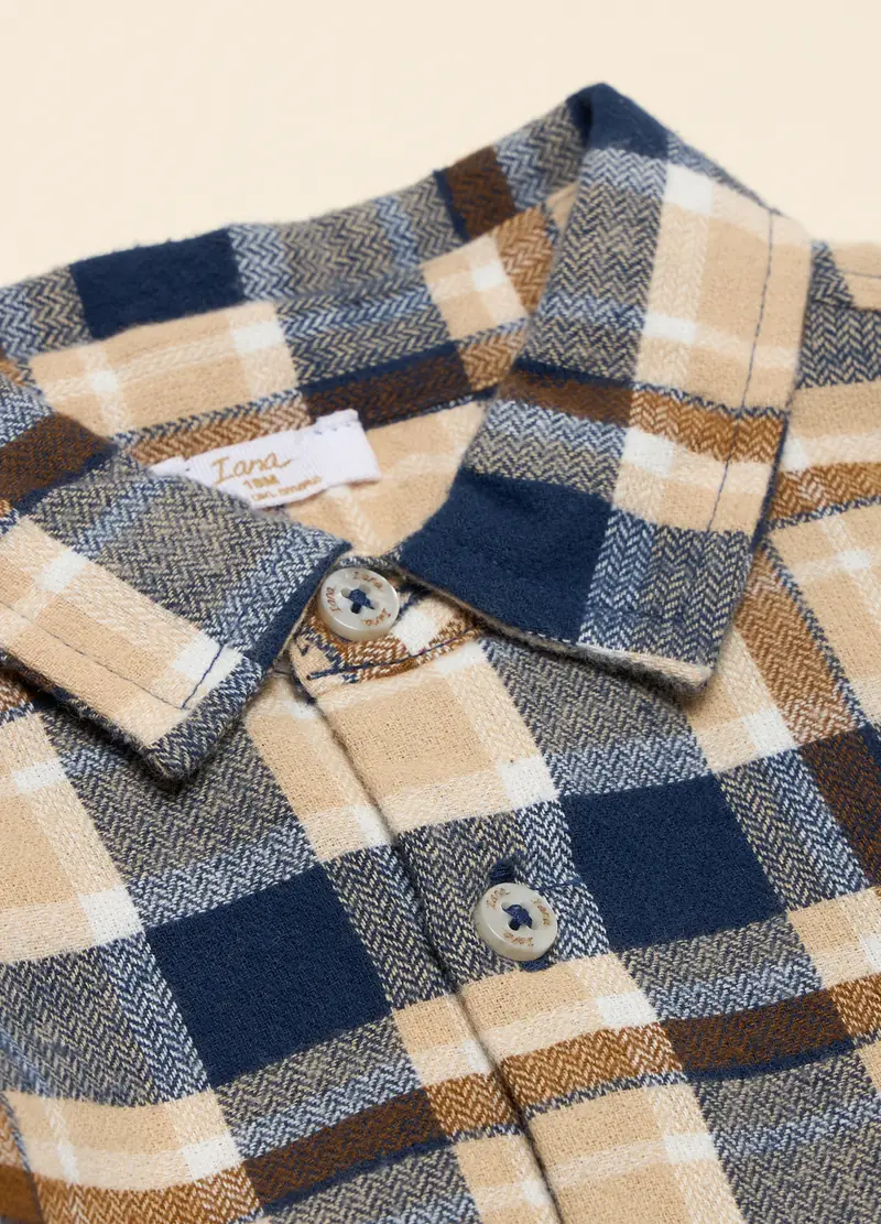 Camicia In Flanella Di Cotone, Neonato, Beige chiaro miniatura 2