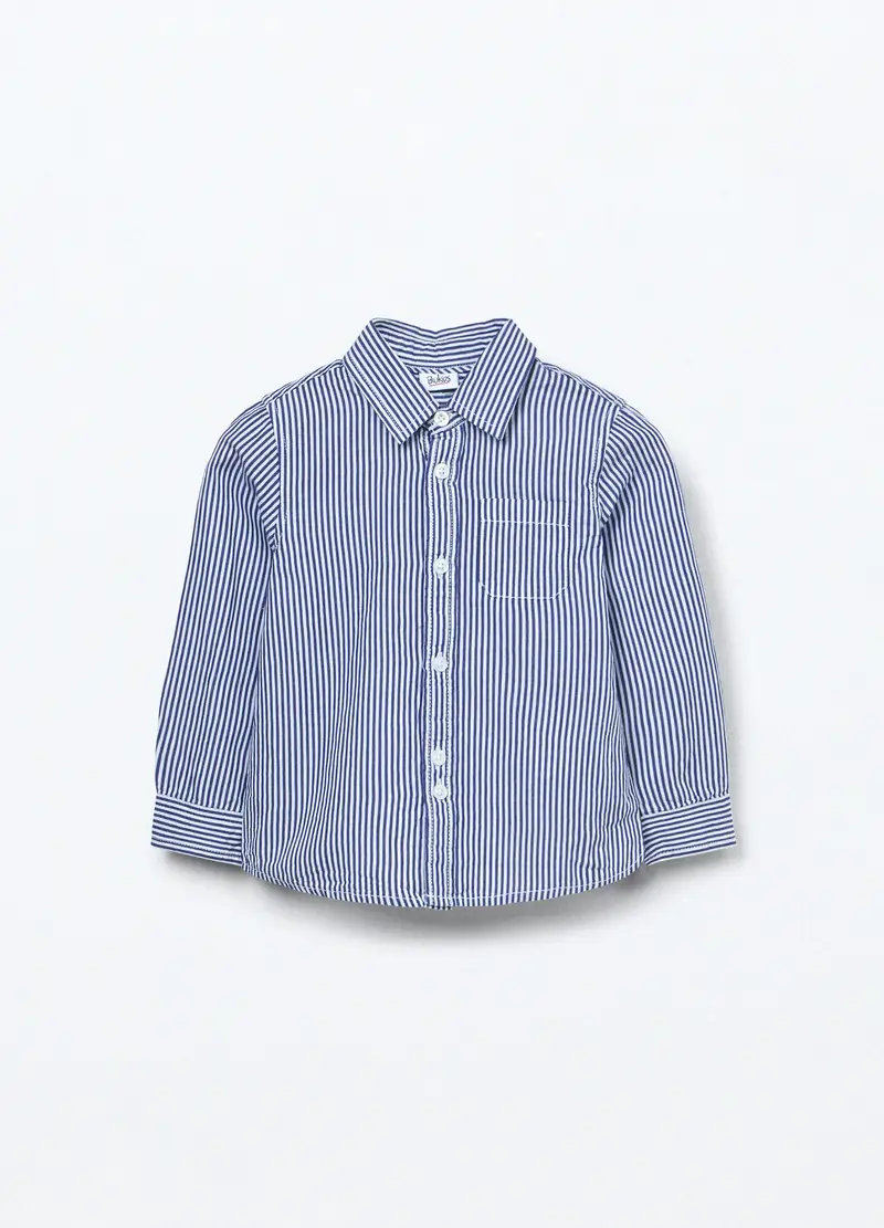 Blukids, Camicia In Popeline Di Puro Cotone Neonato, Bambino, Bianco, Taglia: 9-12