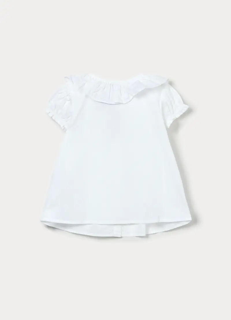 Camicia In Puro Cotone Bambina, Bianco gesso miniatura 2