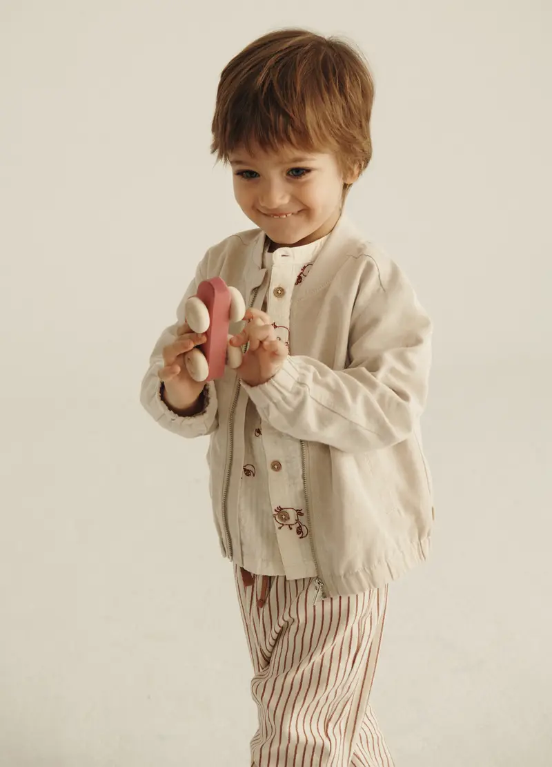 Blukids, Camicia In Puro Cotone Iana Neonato, Beige chiaro, Taglia: 6