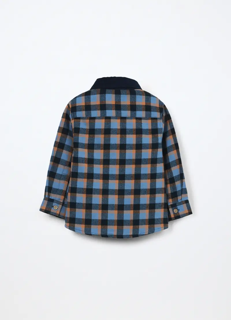 Camicia In Puro Cotone Neonato, Bambino, Blu scuro miniatura 2