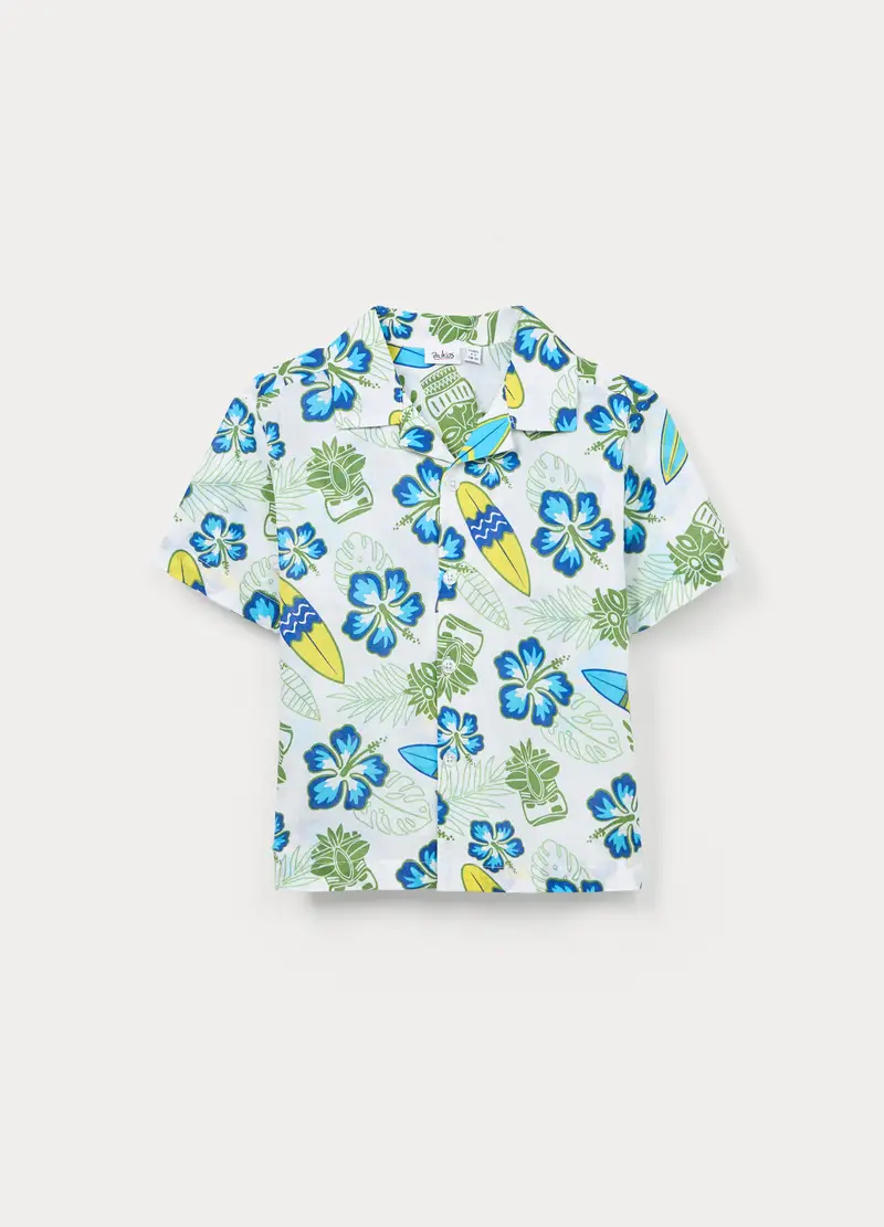 Camicia In Puro Cotone Regular Fit Bambino, Bianco