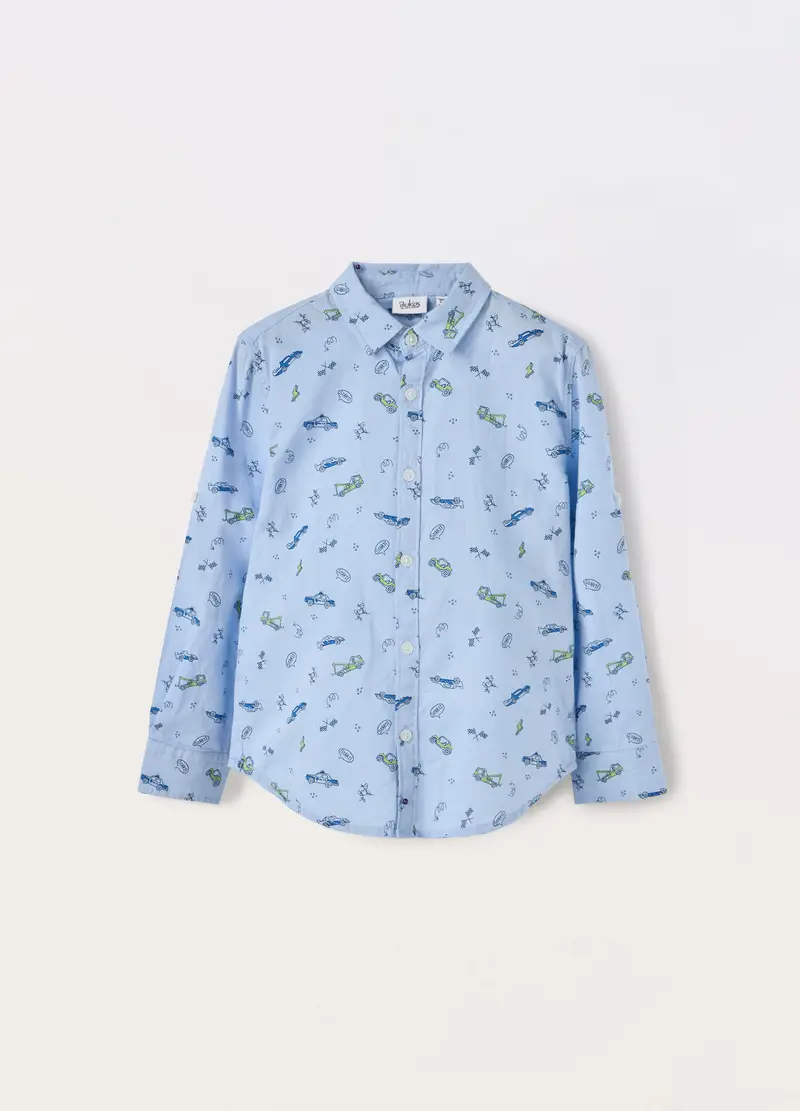 Blukids, Camicia Misto Lino Bambino, Azzurro cielo, Taglia: 3-4