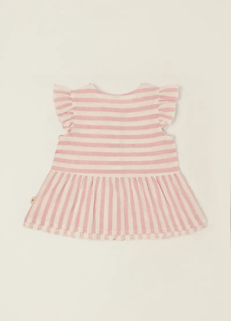 Blukids Camicia Misto Lino Iana, Neonata, Bianco/Rosa miniatura 2