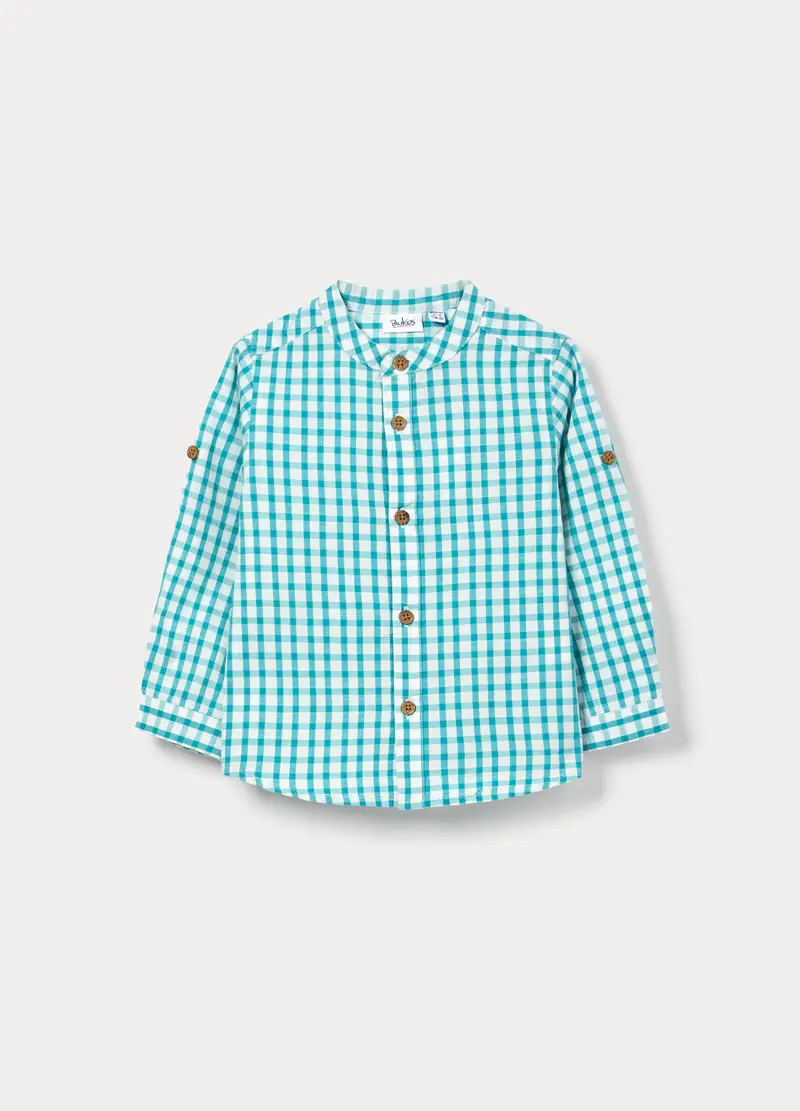 Camicia Regular Fit In Puro Cotone Bimbo, Bambino, Bianco/Azzurro