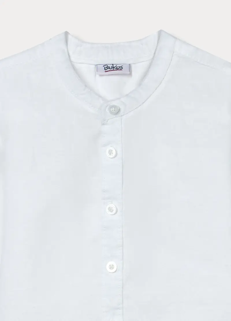 Camicia Regular Fit Misto Lino Bimbo, Bambino, Bianco gesso miniatura 3